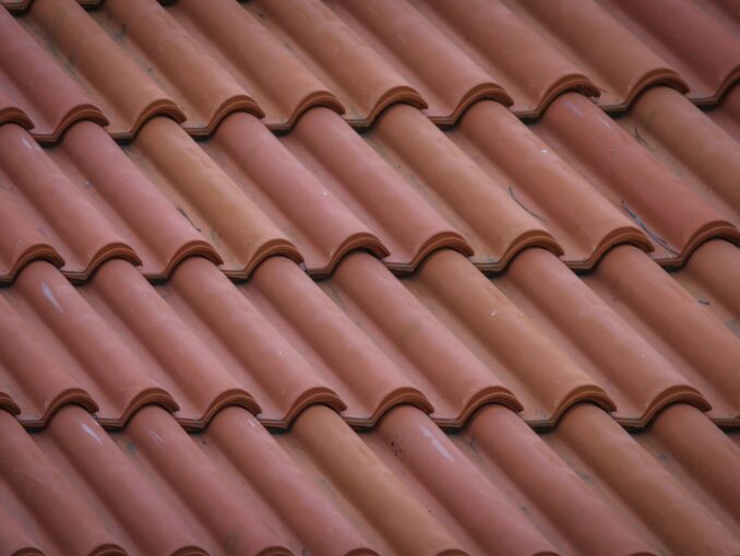 brown roof tiles in close up photography